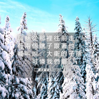 Picture 05 - 馬 太 福 音 9:27 CUVT - 耶 穌 從 那 裡 往 前 走 ， 有 兩 個 - Bible Verse Picture