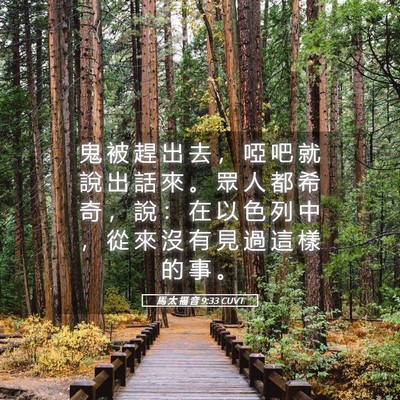 Picture 05 - 馬 太 福 音 9:33 CUVT - 鬼 被 趕 出 去 ， 啞 吧 就 說 出 話 - Bible Verse Picture