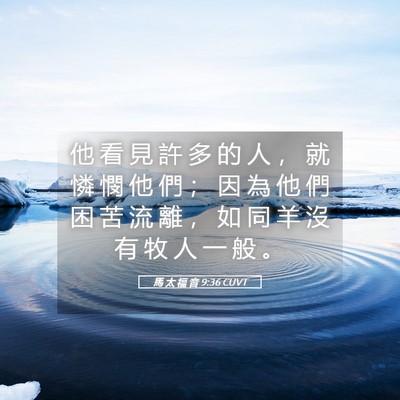 Picture 05 - 馬 太 福 音 9:36 CUVT - 他 看 見 許 多 的 人 ， 就 憐 憫 他 - Bible Verse Picture