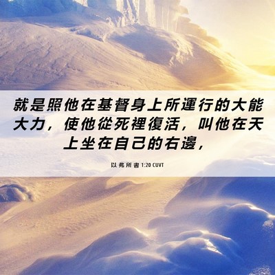 Picture 06 - 以 弗 所 書 1:20 CUVT - 就 是 照 他 在 基 督 身 上 所 運 行 - Bible Verse Picture