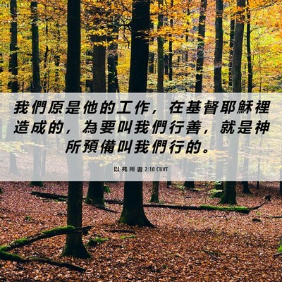 Picture 06 - 以 弗 所 書 2:10 CUVT - 我 們 原 是 他 的 工 作 ， 在 基 督 - Bible Verse Picture