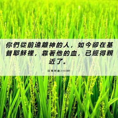 Picture 06 - 以 弗 所 書 2:13 CUVT - 你 們 從 前 遠 離 神 的 人 ， 如 今 - Bible Verse Picture