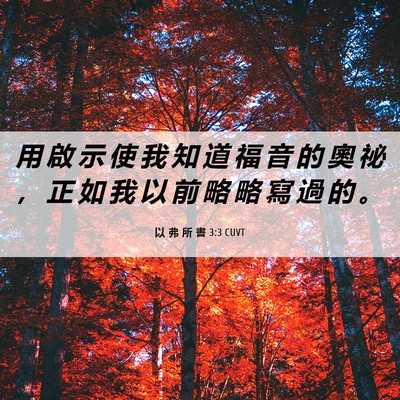 Picture 06 - 以 弗 所 書 3:3 CUVT - 用 啟 示 使 我 知 道 福 音 的 奧 祕 - Bible Verse Picture
