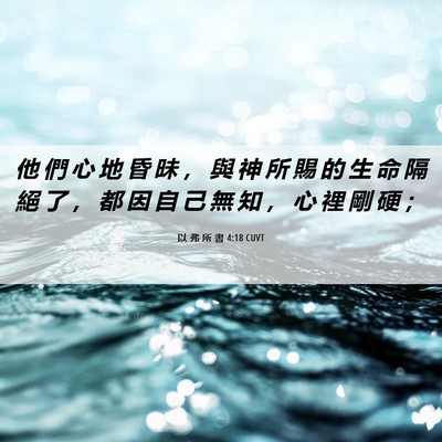 Picture 06 - 以 弗 所 書 4:18 CUVT - 他 們 心 地 昏 昧 ， 與 神 所 賜 的 - Bible Verse Picture