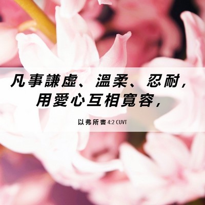 Picture 06 - 以 弗 所 書 4:2 CUVT - 凡 事 謙 虛 、 溫 柔 、 忍 耐 ， 用 - Bible Verse Picture
