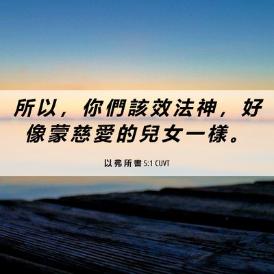 Picture 06 - 以 弗 所 書 5:1 CUVT - 所 以 ， 你 們 該 效 法 神 ， 好 像 - Bible Verse Picture