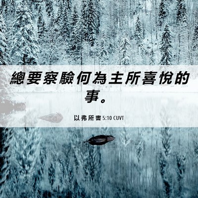 Picture 06 - 以 弗 所 書 5:10 CUVT - 總 要 察 驗 何 為 主 所 喜 悅 的 事 - Bible Verse Picture