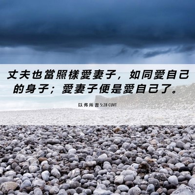 Picture 06 - 以 弗 所 書 5:28 CUVT - 丈 夫 也 當 照 樣 愛 妻 子 ， 如 同 - Bible Verse Picture