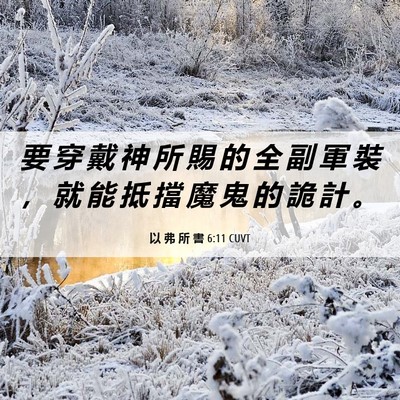 Picture 06 - 以 弗 所 書 6:11 CUVT - 要 穿 戴 神 所 賜 的 全 副 軍 裝 ， - Bible Verse Picture