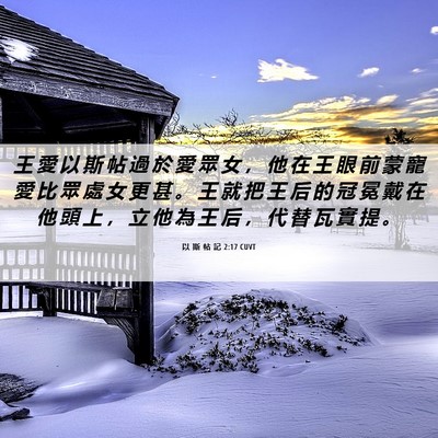 Picture 06 - 以 斯 帖 記 2:17 CUVT - 王 愛 以 斯 帖 過 於 愛 眾 女 ， 他 - Bible Verse Picture