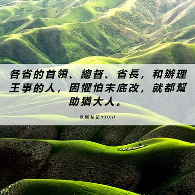 Picture 06 - 以 斯 帖 記 9:3 CUVT - 各 省 的 首 領 、 總 督 、 省 長 ， - Bible Verse Picture