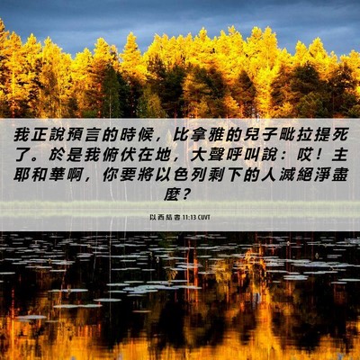 Picture 06 - 以 西 結 書 11:13 CUVT - 我 正 說 預 言 的 時 候 ， 比 拿 雅 - Bible Verse Picture