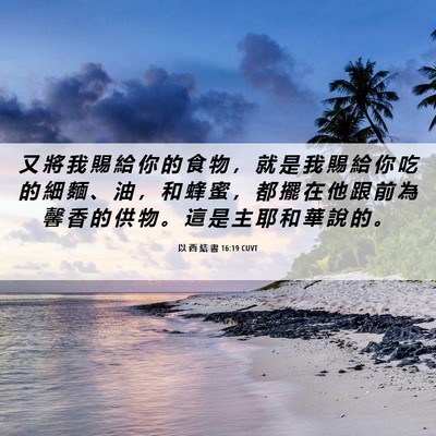 Picture 06 - 以 西 結 書 16:19 CUVT - 又 將 我 賜 給 你 的 食 物 ， 就 是 - Bible Verse Picture