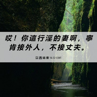 Picture 06 - 以 西 結 書 16:32 CUVT - 哎 ！ 你 這 行 淫 的 妻 啊 ， 寧 肯 - Bible Verse Picture