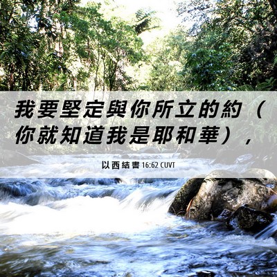 Picture 06 - 以 西 結 書 16:62 CUVT - 我 要 堅 定 與 你 所 立 的 約 （ 你 - Bible Verse Picture