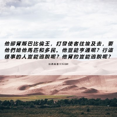 Picture 06 - 以 西 結 書 17:15 CUVT - 他 卻 背 叛 巴 比 倫 王 ， 打 發 使 - Bible Verse Picture