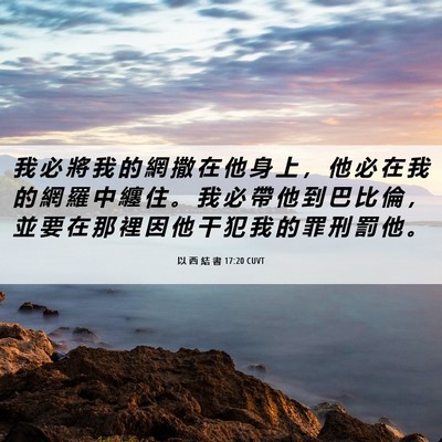 Picture 06 - 以 西 結 書 17:20 CUVT - 我 必 將 我 的 網 撒 在 他 身 上 ， - Bible Verse Picture