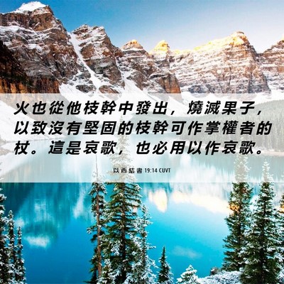 Picture 06 - 以 西 結 書 19:14 CUVT - 火 也 從 他 枝 幹 中 發 出 ， 燒 滅 - Bible Verse Picture