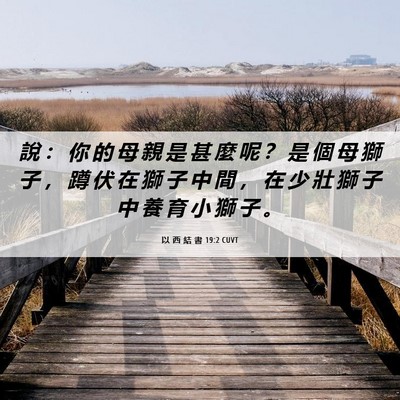 Picture 06 - 以 西 結 書 19:2 CUVT - 說 ： 你 的 母 親 是 甚 麼 呢 ？ 是 - Bible Verse Picture