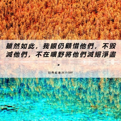 Picture 06 - 以 西 結 書 20:17 CUVT - 雖 然 如 此 ， 我 眼 仍 顧 惜 他 們 - Bible Verse Picture
