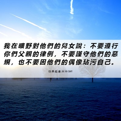 Picture 06 - 以 西 結 書 20:18 CUVT - 我 在 曠 野 對 他 們 的 兒 女 說 ： - Bible Verse Picture