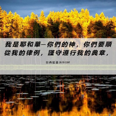 Picture 06 - 以 西 結 書 20:19 CUVT - 我 是 耶 和 華 ─ 你 們 的 神 ， 你 - Bible Verse Picture