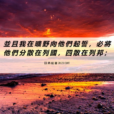 Picture 06 - 以 西 結 書 20:23 CUVT - 並 且 我 在 曠 野 向 他 們 起 誓 ， - Bible Verse Picture