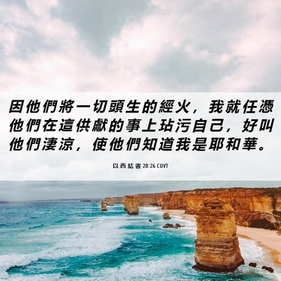 Picture 06 - 以 西 結 書 20:26 CUVT - 因 他 們 將 一 切 頭 生 的 經 火 ， - Bible Verse Picture
