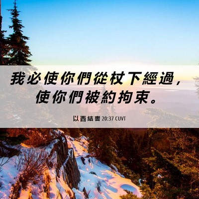 Picture 06 - 以 西 結 書 20:37 CUVT - 我 必 使 你 們 從 杖 下 經 過 ， 使 - Bible Verse Picture