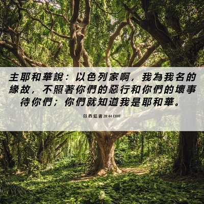 Picture 06 - 以 西 結 書 20:44 CUVT - 主 耶 和 華 說 ： 以 色 列 家 啊 ， - Bible Verse Picture