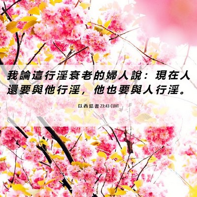 Picture 06 - 以 西 結 書 23:43 CUVT - 我 論 這 行 淫 衰 老 的 婦 人 說 ： - Bible Verse Picture