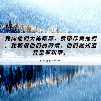 Picture 06 - 以 西 結 書 25:17 CUVT - 我 向 他 們 大 施 報 應 ， 發 怒 斥 - Bible Verse Picture