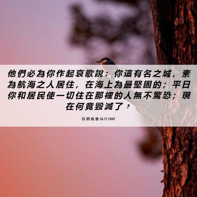 Picture 06 - 以 西 結 書 26:17 CUVT - 他 們 必 為 你 作 起 哀 歌 說 ： 你 - Bible Verse Picture