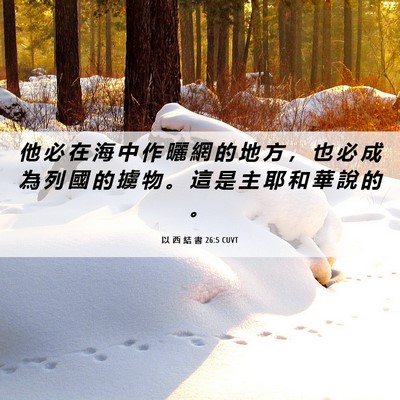 Picture 06 - 以 西 結 書 26:5 CUVT - 他 必 在 海 中 作 曬 網 的 地 方 ， - Bible Verse Picture