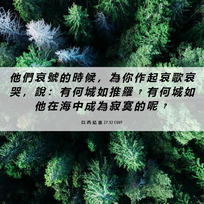 Picture 06 - 以 西 結 書 27:32 CUVT - 他 們 哀 號 的 時 候 ， 為 你 作 起 - Bible Verse Picture