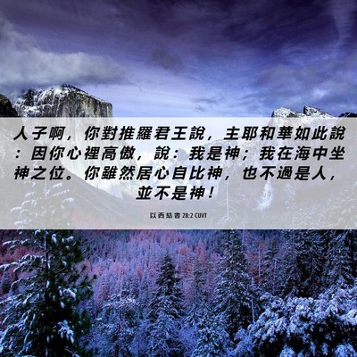 Picture 06 - 以 西 結 書 28:2 CUVT - 人 子 啊 ， 你 對 推 羅 君 王 說 ， - Bible Verse Picture