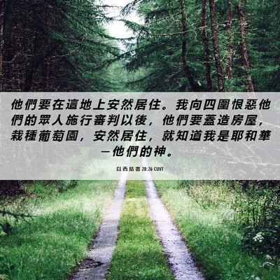Picture 06 - 以 西 結 書 28:26 CUVT - 他 們 要 在 這 地 上 安 然 居 住 。 - Bible Verse Picture