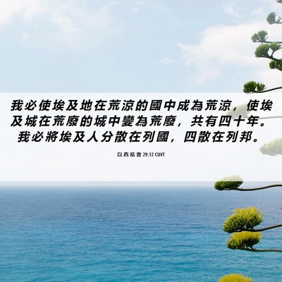 Picture 06 - 以 西 結 書 29:12 CUVT - 我 必 使 埃 及 地 在 荒 涼 的 國 中 - Bible Verse Picture