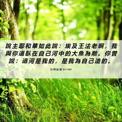Picture 06 - 以 西 結 書 29:3 CUVT - 說 主 耶 和 華 如 此 說 ： 埃 及 王 - Bible Verse Picture