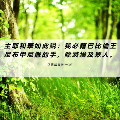 Picture 06 - 以 西 結 書 30:10 CUVT - 主 耶 和 華 如 此 說 ： 我 必 藉 巴 - Bible Verse Picture