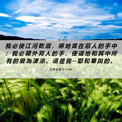 Picture 06 - 以 西 結 書 30:12 CUVT - 我 必 使 江 河 乾 涸 ， 將 地 賣 在 - Bible Verse Picture