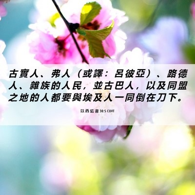 Picture 06 - 以 西 結 書 30:5 CUVT - 古 實 人 、 弗 人 （ 或 譯 ： 呂 彼 - Bible Verse Picture