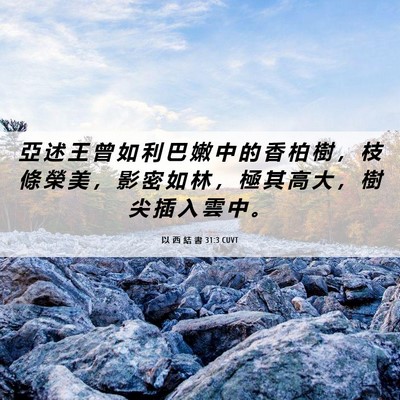 Picture 06 - 以 西 結 書 31:3 CUVT - 亞 述 王 曾 如 利 巴 嫩 中 的 香 柏 - Bible Verse Picture