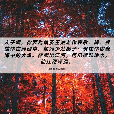 Picture 06 - 以 西 結 書 32:2 CUVT - 人 子 啊 ， 你 要 為 埃 及 王 法 老 - Bible Verse Picture