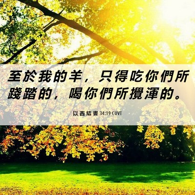 Picture 06 - 以 西 結 書 34:19 CUVT - 至 於 我 的 羊 ， 只 得 吃 你 們 所 - Bible Verse Picture