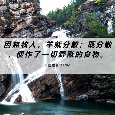 Picture 06 - 以 西 結 書 34:5 CUVT - 因 無 牧 人 ， 羊 就 分 散 ； 既 分 - Bible Verse Picture