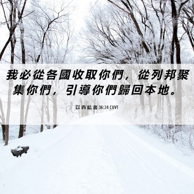 Picture 06 - 以 西 結 書 36:24 CUVT - 我 必 從 各 國 收 取 你 們 ， 從 列 - Bible Verse Picture