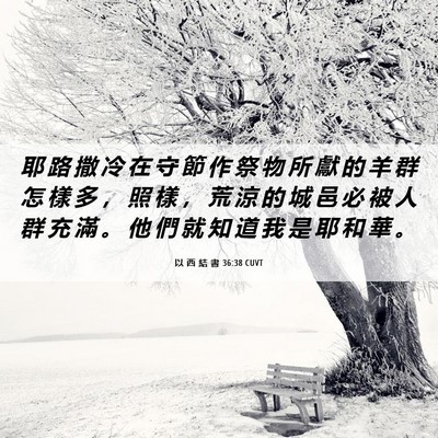 Picture 06 - 以 西 結 書 36:38 CUVT - 耶 路 撒 冷 在 守 節 作 祭 物 所 獻 - Bible Verse Picture