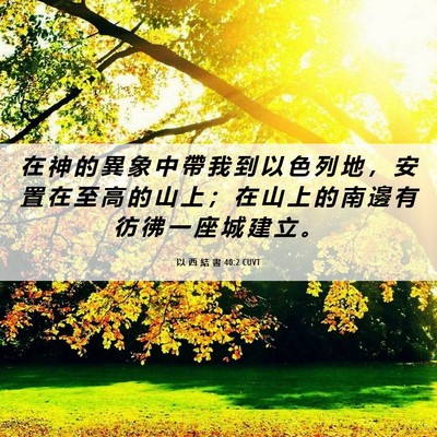 Picture 06 - 以 西 結 書 40:2 CUVT - 在 神 的 異 象 中 帶 我 到 以 色 列 - Bible Verse Picture