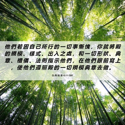 Picture 06 - 以 西 結 書 43:11 CUVT - 他 們 若 因 自 己 所 行 的 一 切 事 - Bible Verse Picture